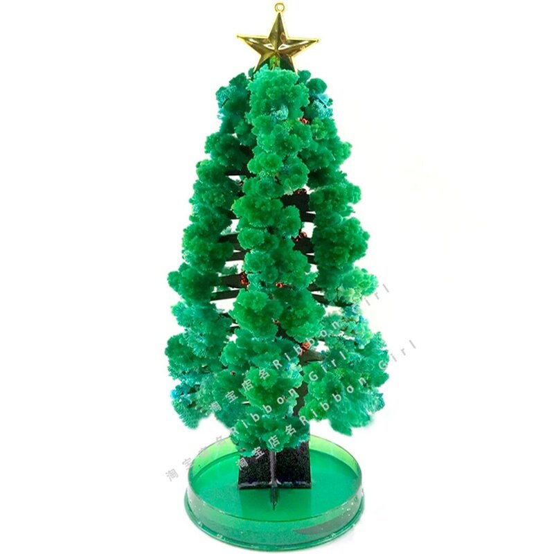 2019 28Hx11Dcm Extra Large Green Magic Growing Paper Crystals Christmas Tree Kit Artificial Mystic Trees Science Kids Toys Funny