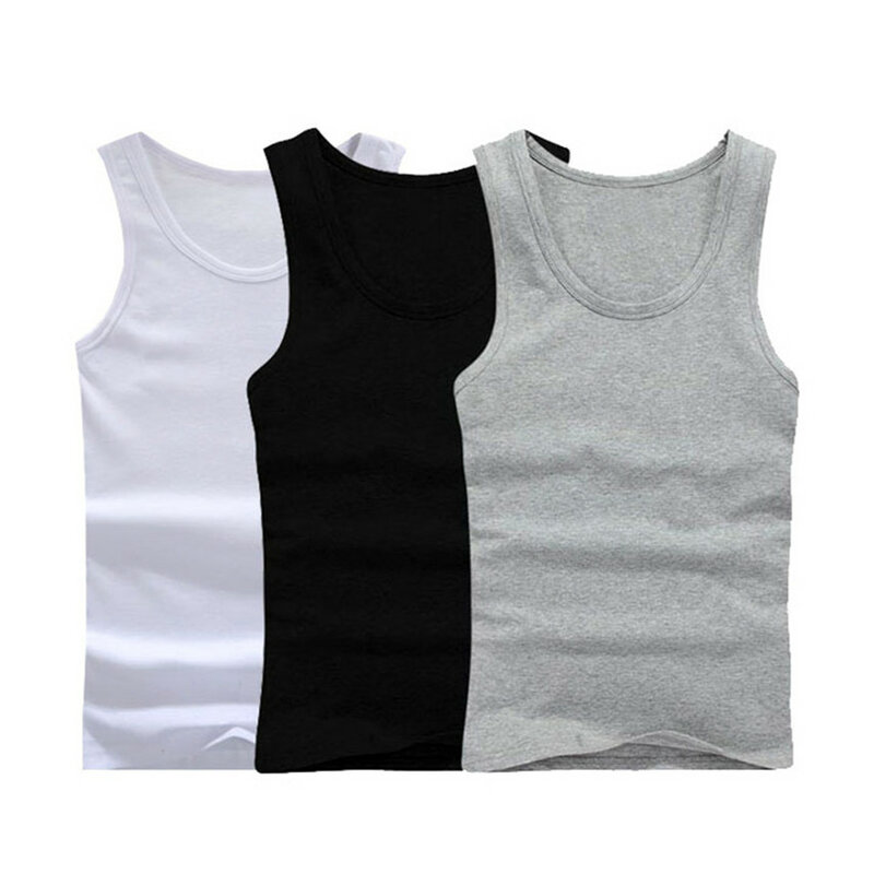 3pcs /Lot Man 'S Cotton Solid Seamless Underwear Brand Clothing Mens Sleeveless Tank Vest Comfortable Undershirt Undershirts