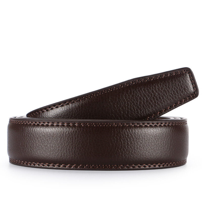 CETIRI-Cinturón de piel de vaca para hombre, 3,1 cm, sin hebilla, automático, negro y marrón