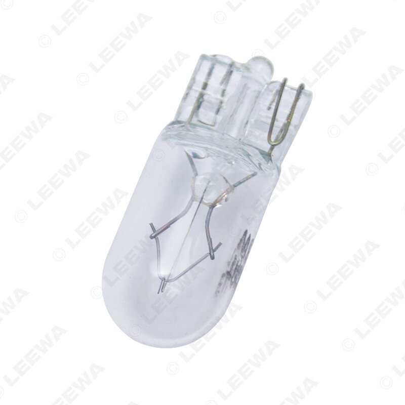 LEEWA 50pcs Warm White Car T10 168 192 Wedge 12V 5W Halogen Bulb External Halogen Lamp Replacement Dashboard Bulb Light #CA2109