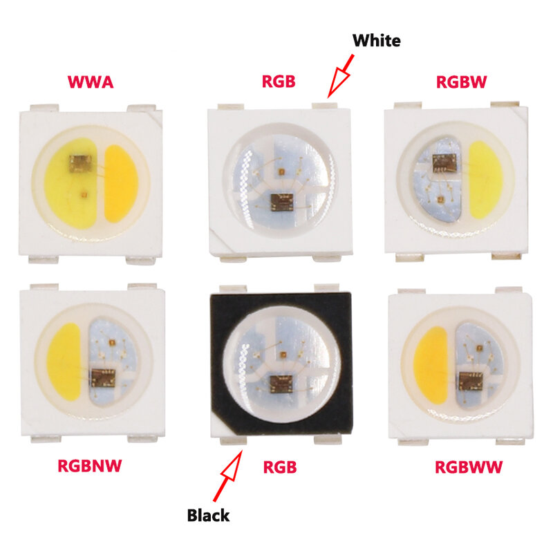 Pixel LED blanc RGB 5V 2 – 1000 pièces, adressables individuellement 4 couleurs en 1 SK6812 SMD3535 5050 RGBW RGBWW RGBNW WWA comme WS2812B