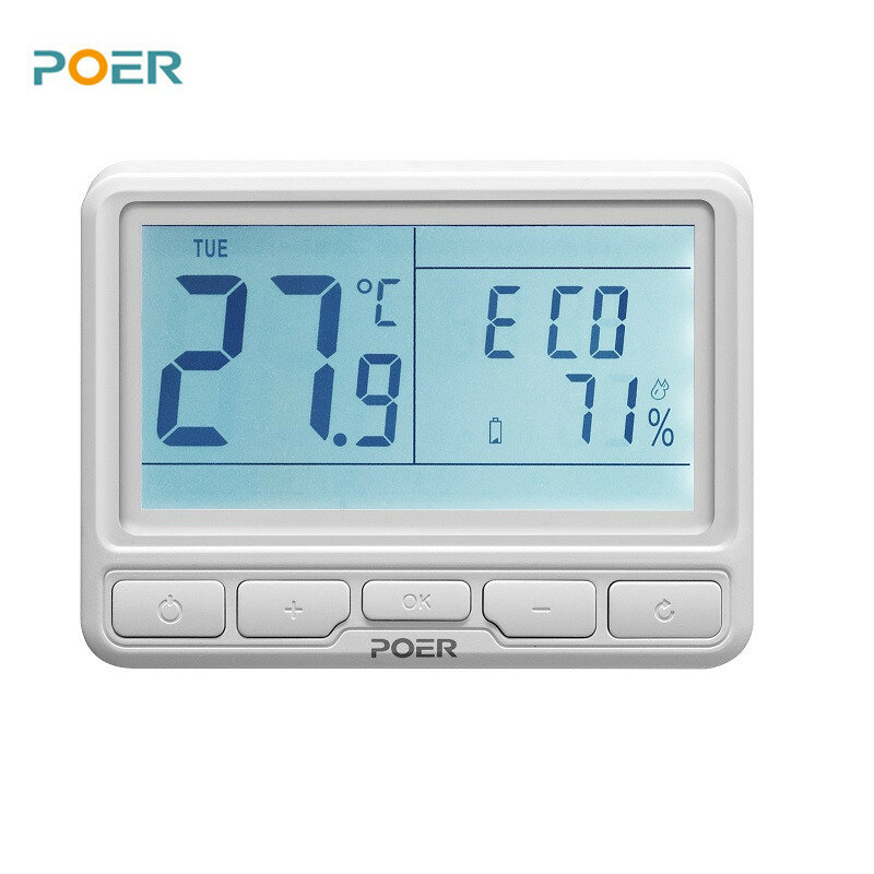 Thermorégulateur numérique sans fil, thermostat de chauffage WiFi intelligent, régulateur de température pour chaudière à gaz, capteur d'humidité du sol chaud