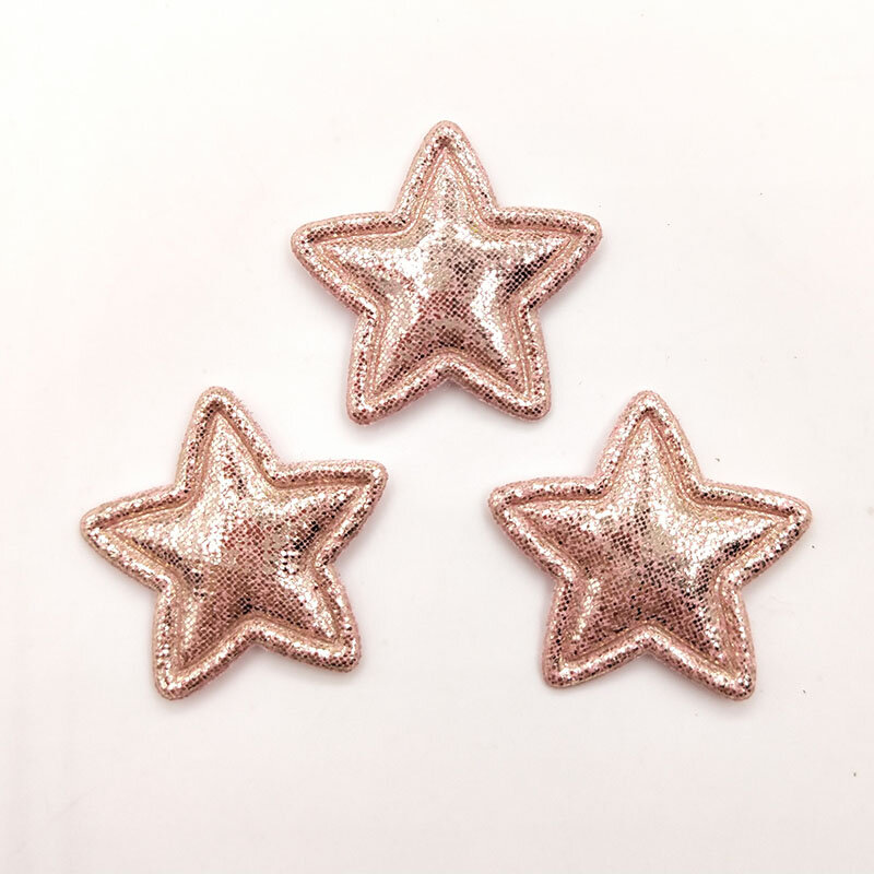 100pcs 2.5cm Shiny Paillette Star Padded Patches Appliques For Clothes Sewing Supplies DIY Hair Bow Decoration