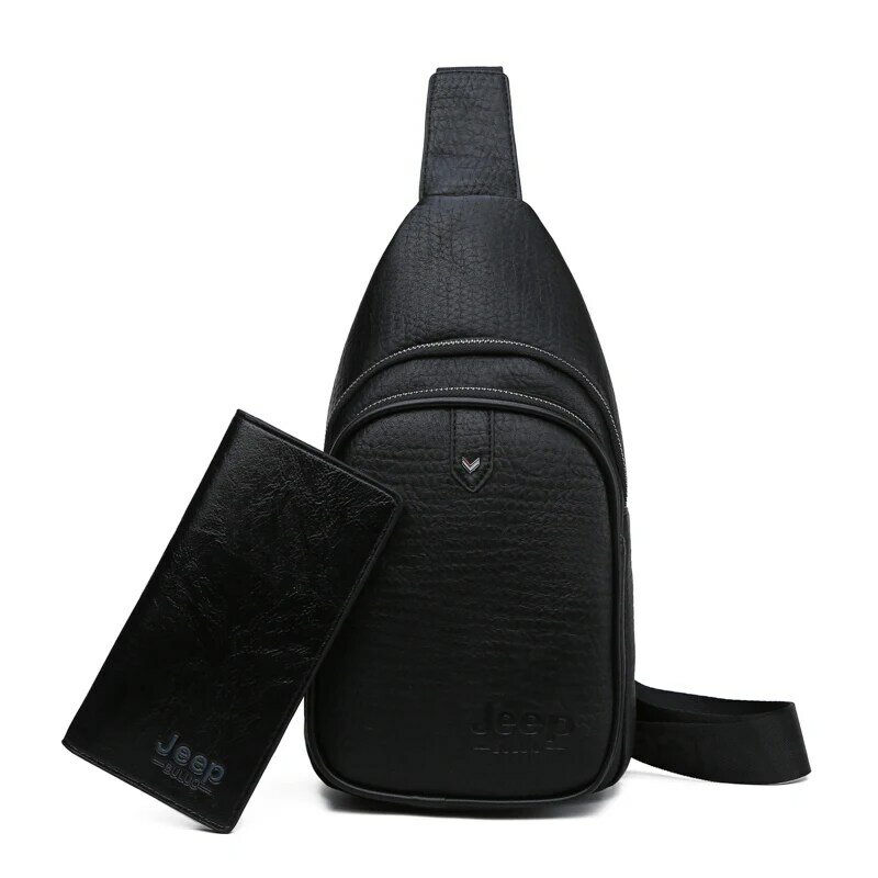 JEEP BULUO Marke Mode Lässig männer Taschen Crossbody Reisetasche Männer Sling Taschen Hohe Qualität Leder Brust Tasche Für mann