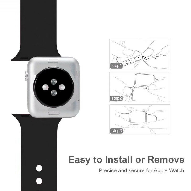Ремешок для Apple Watch Series 4 3 2 38 мм 42 мм мягкий силиконовый дышащий сменный ремешок для спортивных часов для iwatch 40 мм 44 мм