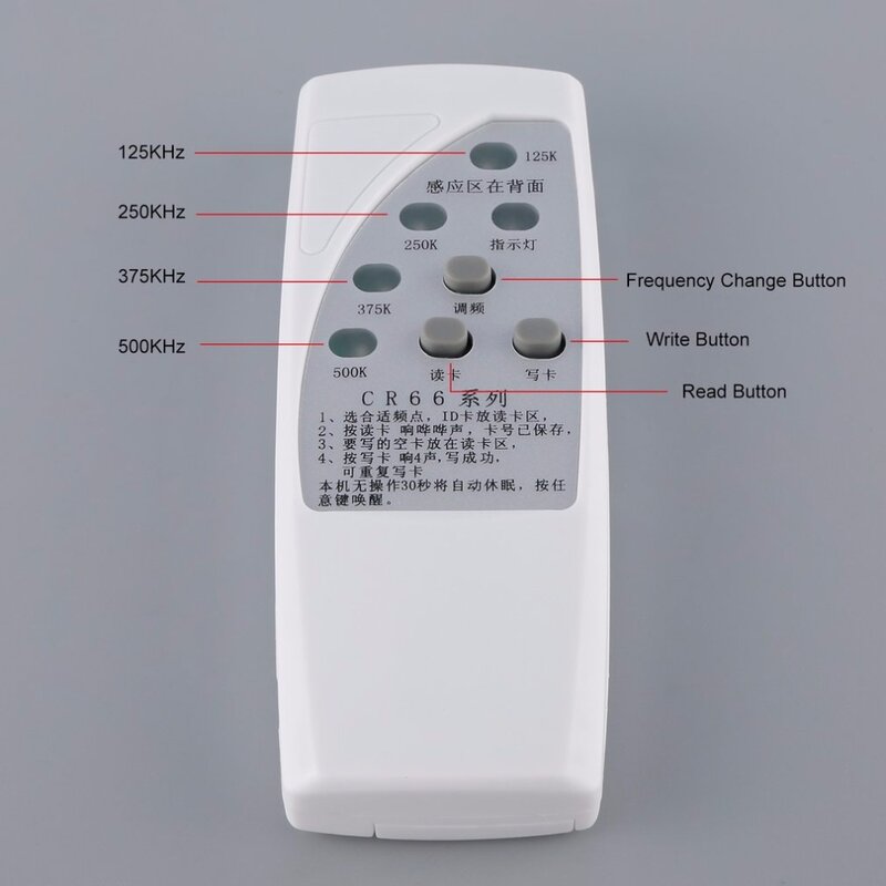 CR66 125/250/375/500 KHz RFID tarjeta duplicadora programador lector escritor 3 botones copiadora duplicadora con indicador de luz