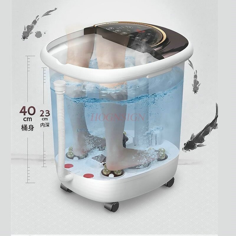 Barril elétrico para massagem dos pés, automático, banheira eletrônica para o pé, aquecimento doméstico, reservatório com bolhas, profundo