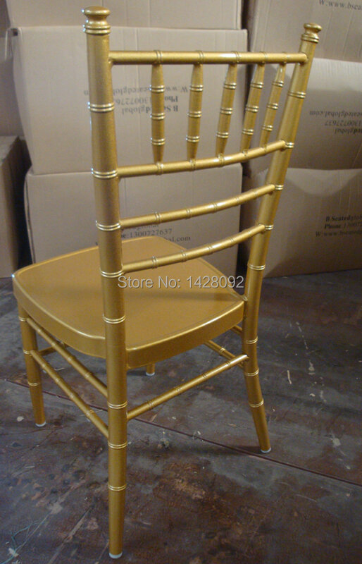 高品質の金アルミニウムChiavariチェア、結婚式のイベントパーティーのための強い椅子、卸売