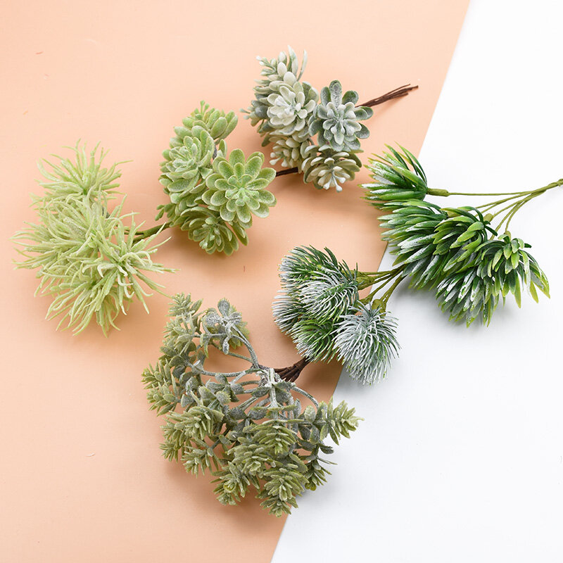 6 قطعة الزهور الحرير ل سكرابوكينغ النباتات الاصطناعية ل ديكورات منزلية لحفل الزفاف وهمية البلاستيك ديكور أكاليل أعياد الميلاد