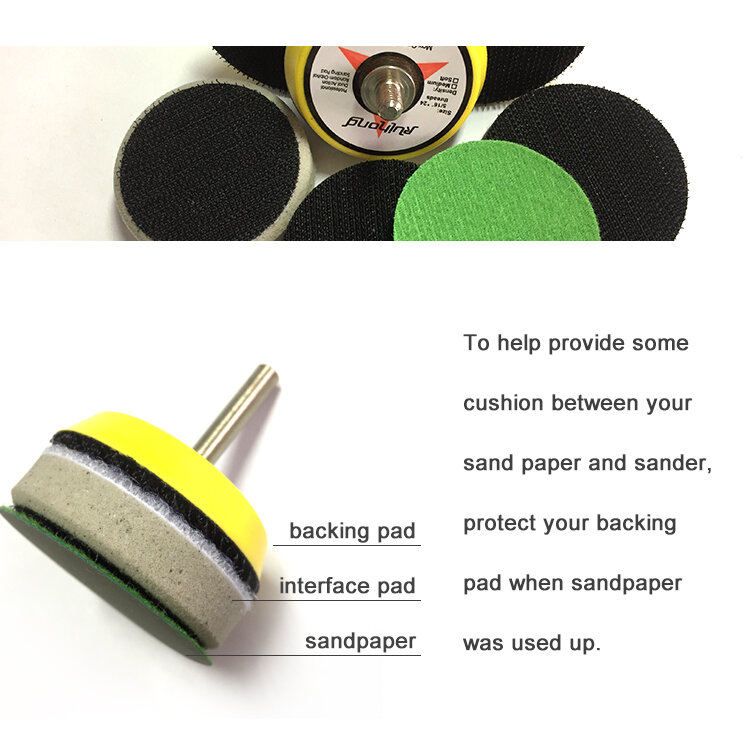 2 Inch 50MM Sponge Interface Pad Buffering Pad for Sander Backing Pad Polishing Grinding Power Tool Accessories - Hook and Loop