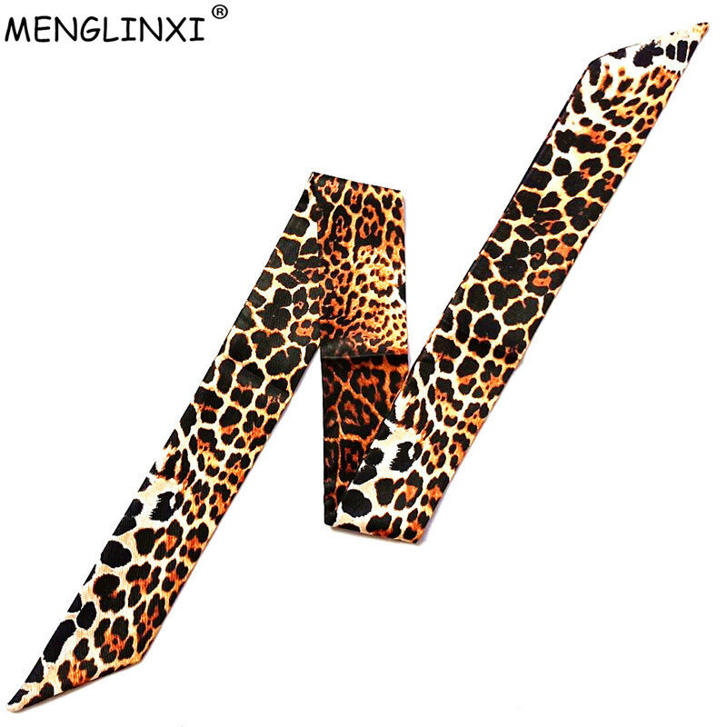 Bufanda de seda con estampado de piel de serpiente y leopardo para mujer, pañuelo femenino de marca de lujo, a la moda, 2023