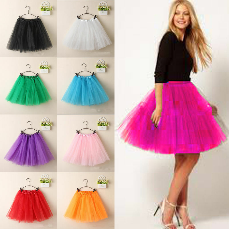 Fashion Women Ladies Girls Tulle Tutu Mini Organza 3 layere Party Skirt underskirt Princess Party Skirt Gown