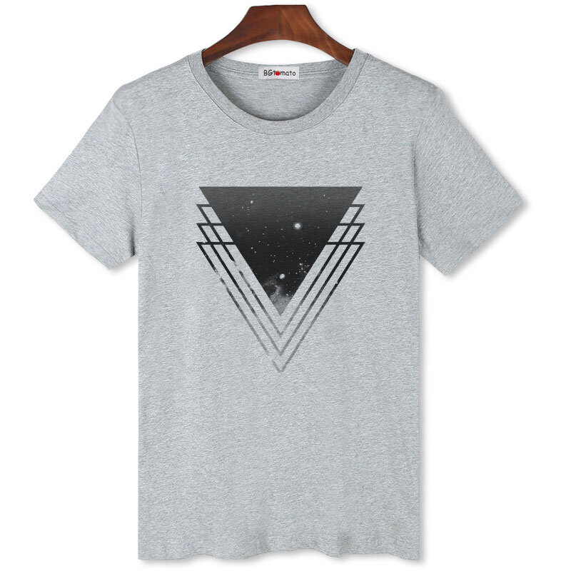Bgtotomate-Camiseta con estampado geométrico para hombre, ropa de calle con personalidad, camiseta blanca informal, camiseta harajuku