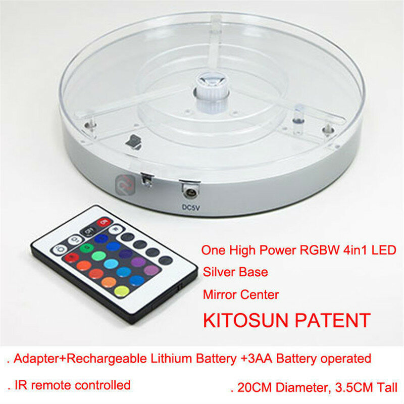 (100 peças/lote) 20cm centerpiece luz recarregável bateria multicolors rgbw 4in1 led sob vaso shisha hookah led base com controle remoto