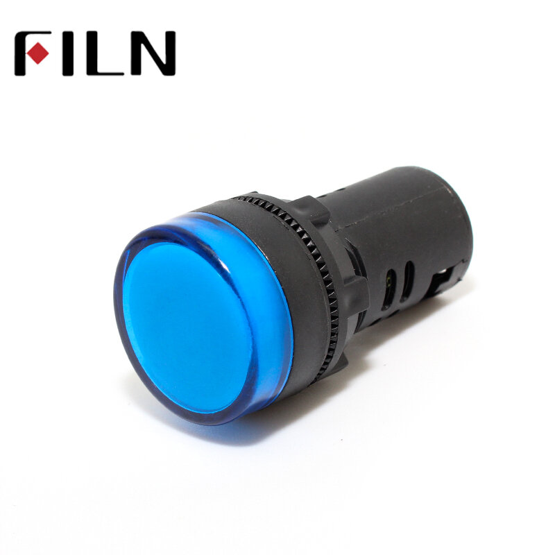 AD16 – indicateur d'alimentation LED en plastique, 22mm, rouge, vert, bleu, blanc, jaune, 12v, 24v, 220v