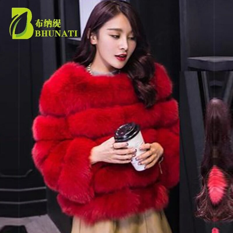Bhunati S-6XL vison casacos femininos 2019 inverno nova moda casaco de pele do falso elegante grosso quente outerwear falso casaco de pele