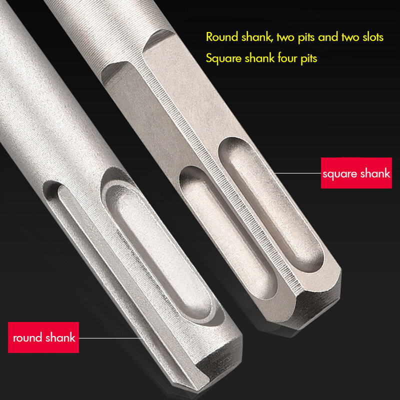 200mm, 350mm 16/18/20/22/25/28/30mm Plus Drill Bit for Rotary Hammers Round / Square Shank Drill Bits for Cement Wall Concrete