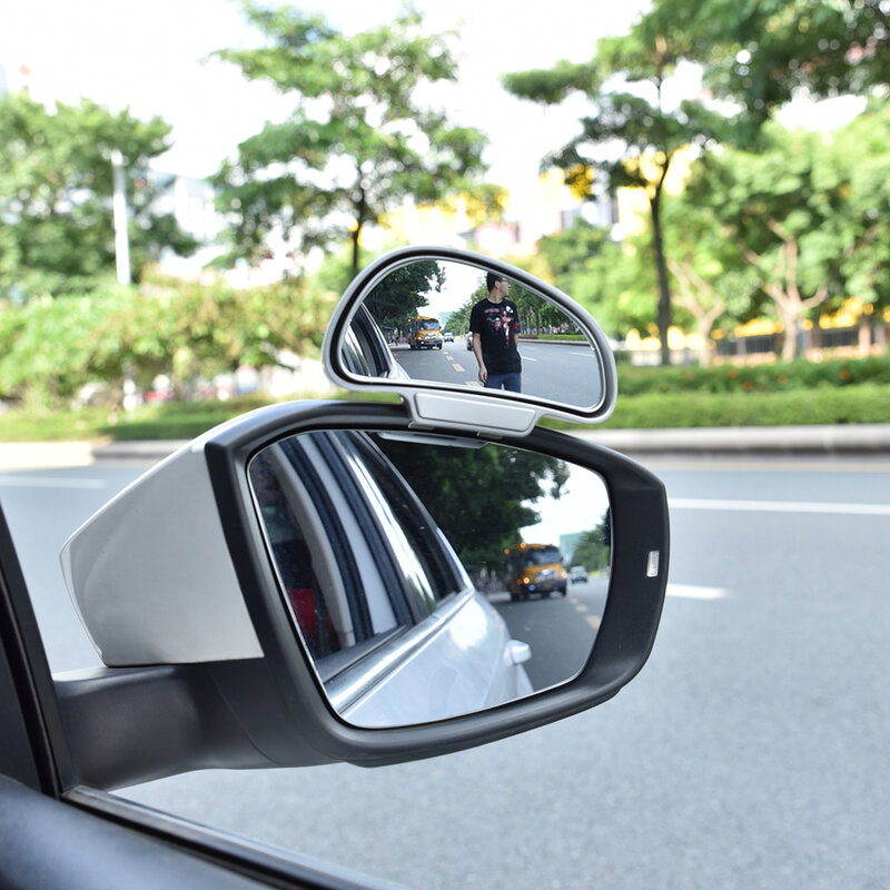 1 Buah Kualitas Tinggi 360 Yang Dapat Disesuaikan Derajat Sudut Lebar Sisi Belakang Cermin Blind Spot Snap Cara untuk Parkir Tambahan Belakang cermin