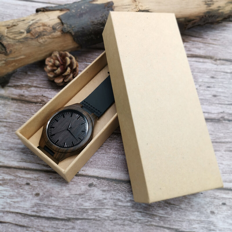 W1800-3 Zu Meinem Sohn-Mode Automatische Quarz Sandelholz Männer Uhr Engravd Holz Uhr Luxus Armbanduhr Geburtstag Graduierung Geschenke