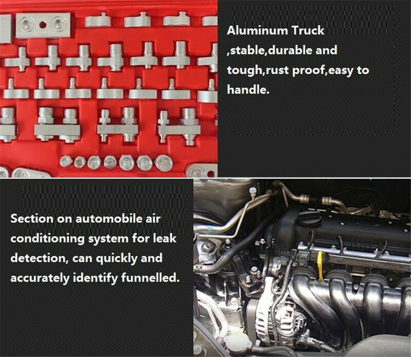 เครื่องมือซ่อมรถยนต์ยานยนต์เครื่องปรับอากาศรั่วLeak Detectionเครื่องมือสำหรับรถรถบรรทุกรถขุดA/Cคอนเดนเซอร์