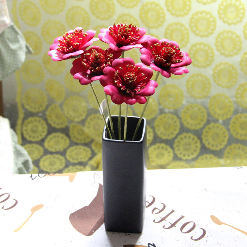 ประดิษฐ์ดอกไม้ขายส่งดอกไม้ประดิษฐ์ดอกไม้จำลองแห้งสีแดงห้องนั่งเล่นประดิษฐ์ดอกไม้ประดับตกแต่ง