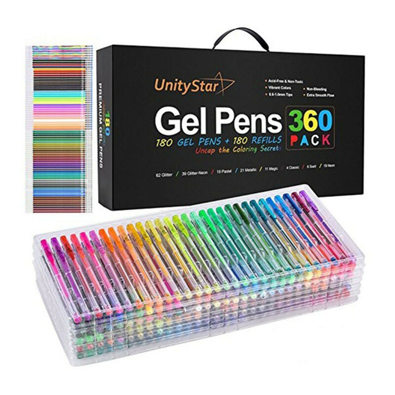 Office School 24pcs Colors Refills Markers Watercolor Gel Pen Replace Supplies Multi-color Brush Painting DIY Card Decor /C