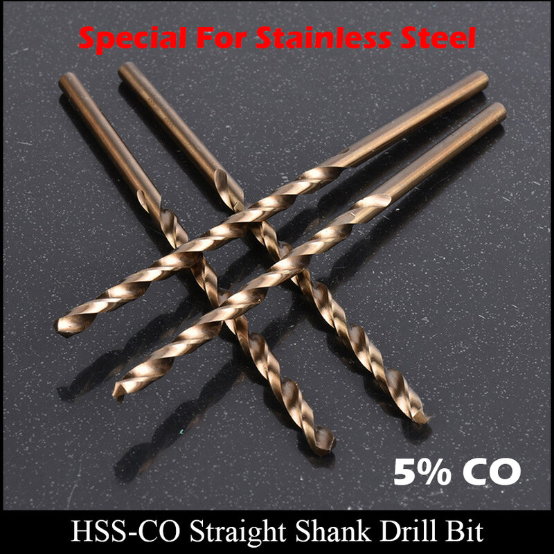 3mm 100mm Extra Length High Speed Steel Cobalt HSS CO HSS-CO Fully Ground Straight Shank Twist Drill Bit For Stainless Steel