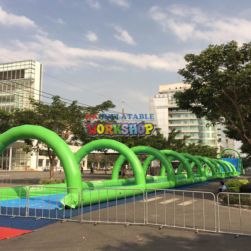 200M ยาว Inflatable Slip N สไลด์สไลด์เมืองสำหรับผู้ใหญ่ขนาดใหญ่พองน้ำเมืองสไลด์