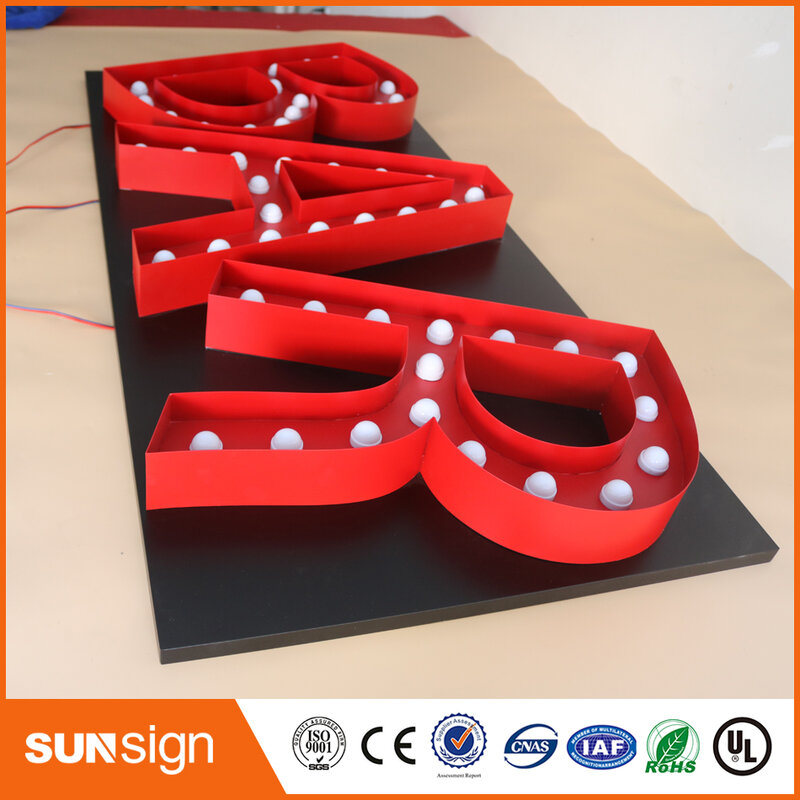 3D шатер буквы светильник s Нержавеющая сталь лампочка буквы знаки внешние водонепроницаемые знаки для покупок