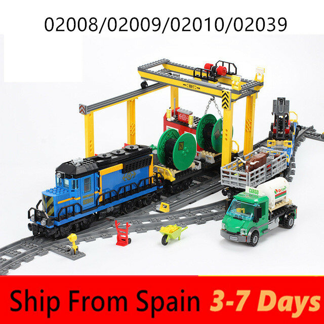 Blocs de construction ville Cargo Train ensembles Technic moteur passager RC Trains piste briques 60052 60098 60051 jouets éducatifs pour les enfants