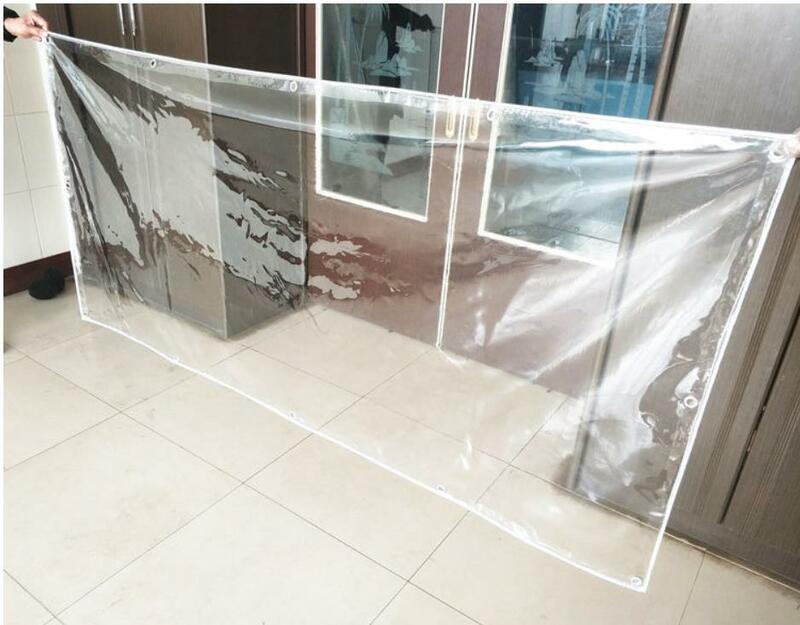 Trapaulin transparente para exteriores, tela impermeable de PVC, lona de lluvia, cortina a prueba de viento, disponible en varios tamaños, 100%