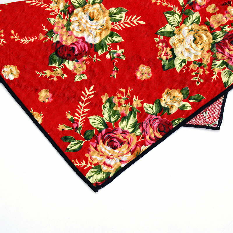 Pañuelos de lino con estampado Floral para hombre, pañuelos cuadrados de bolsillo, toalla de pañuelo informal de negocios