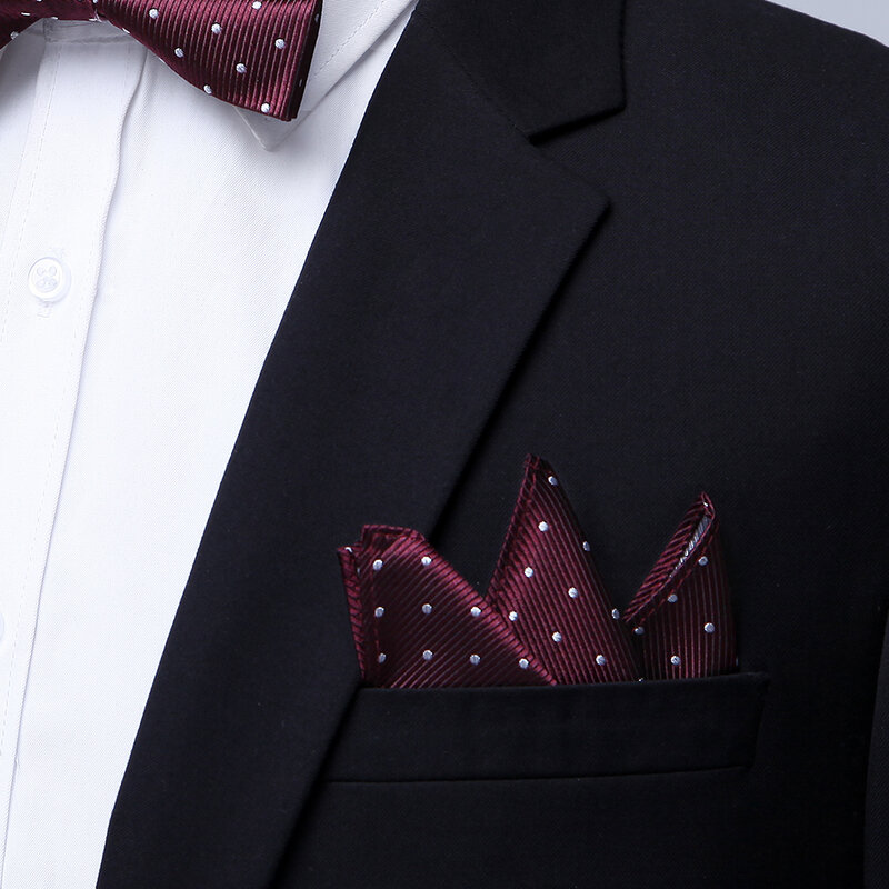 Tailor Smith Men Handkerchief Luxury 100% Silk Woven Jacquard Floral Dot Checked Man Pocket Square Business Wedding Dress Hanky