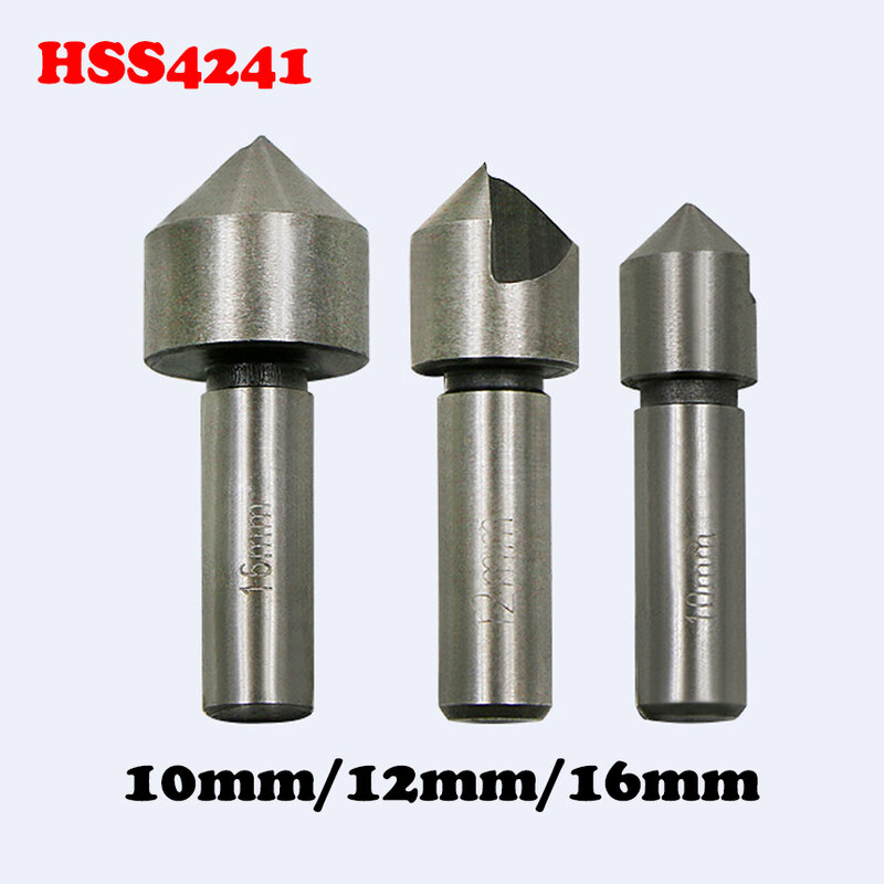 10mm 12mm 16mm 10-16mm HSS High Speed Steel Metric 90 Degree Single Flute Edge Woodworking Chamfer Core Countersink Drill Bit