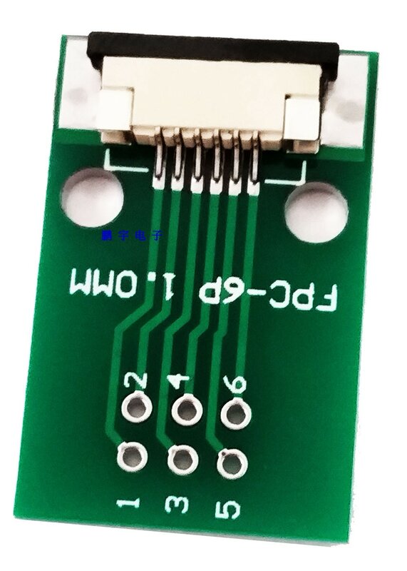 Frete grátis 10pc FFC FPC 6PIN placa de transferência com conector FFC para DIP 2.54 placa adaptadora 1mm 0.5mm pitch pcb dupla face