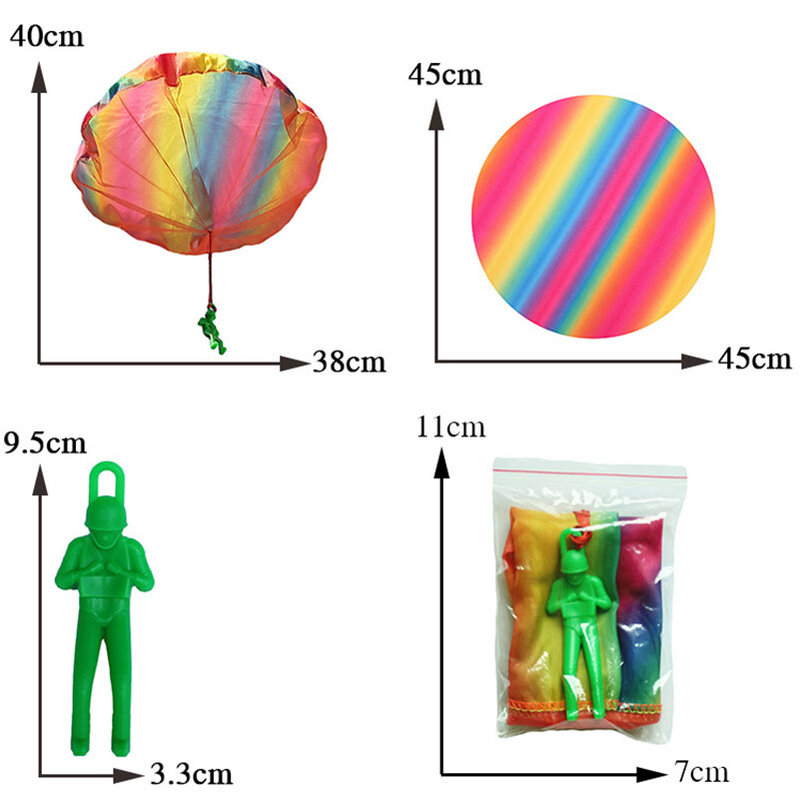 Hand Throwing Soldier Parachutes Kite with LED Light Mini Outdoors Play Flash Parachute Toy Educational Children Toys Kites