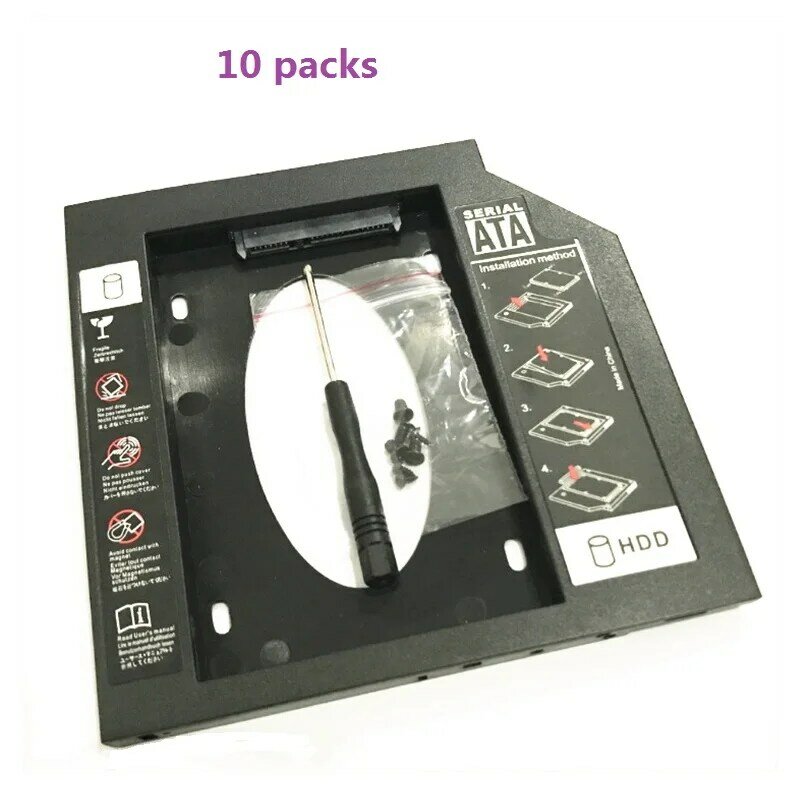 Uniwersalny dysk twardy 2.5 "2nd CD/DVD-ROM dysk twardy Caddy taca SATA 9.5mm 12.7mm wnęka na napęd optyczny do laptopa Notebook Mac Book rozwiń pamięć