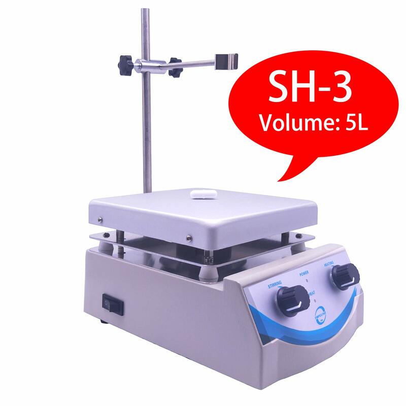 SH-3 agitateur magnétique de plaque chauffante de laboratoire Volume 5000ml avec double contrôle et barre d'agitation de 1 pouce, tension 110 V/220 V