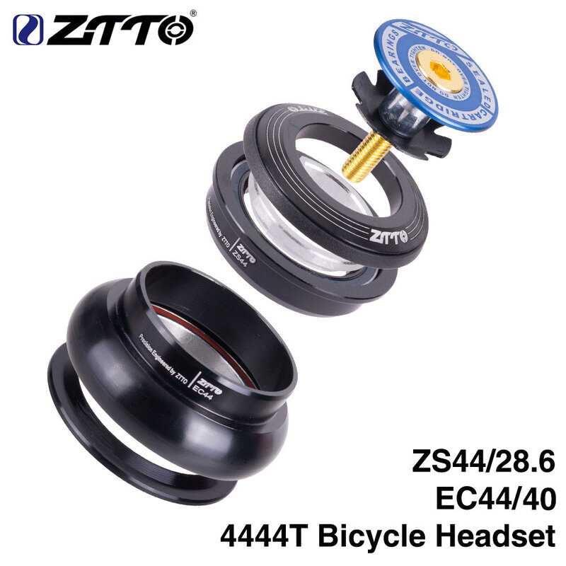 Auricular ZTTO fiets stuurkolom 44mm ZS44 EC44 CNC 1 1/8 "-1 1/2" rechte buis rack te, adaptador cónico buis vork 1,5