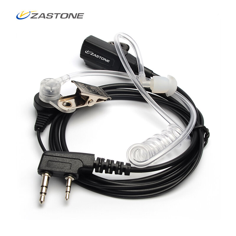 Accesorios de auriculares para walkie-talkie, auriculares de tubo acústico de aire PTT con enchufe K de 2 pines para Zastone v8 Baofeng uv5r, 5 uds.