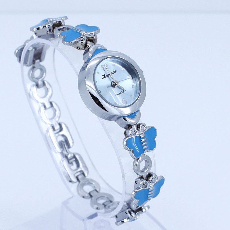 Relógio de pulso feminino com borboleta, relógio de ponteiro pequeno para mulheres fashion 2017 elegante para mulheres o12