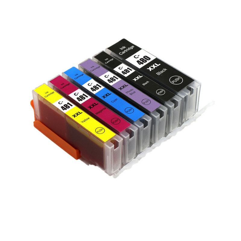 Cartucho de tinta para impressora canon, 6 cores compatíveis com canon pixma ts8140 ts9140 ts8240 ts8340