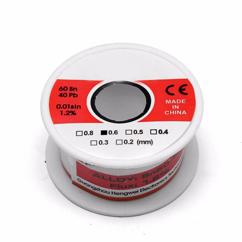 1pcs Fine Solder Wire 0.6mm 60/40 1.2% Flux Reel Tube Tin Lead Rosin Core Soldering