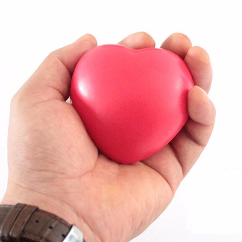 W kształcie serca ćwiczenia Stress Relief wycisnąć elastyczna guma miękka piankowa piłka w kształcie serca Stress Relief ball