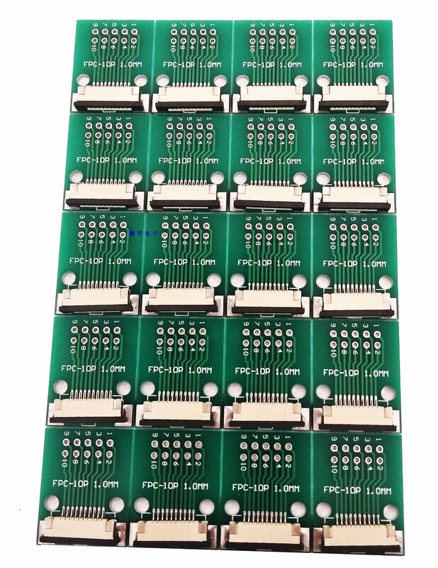Free shipping 10pc FFC FPC 10PIN transfer board with connector FFC to DIP 2.54 adapter board 1mm 0.5mm pitch pcb double sided