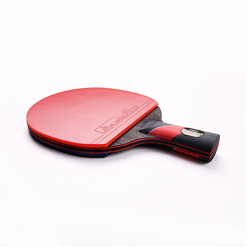 Raquette de tennis de table en carbone de haute qualité, avec pagaie de ping-pong en caoutchouc à manche court, raquette de tennis de table à manche long, offensive