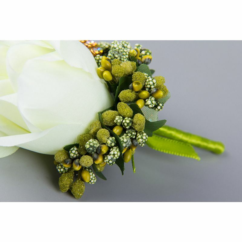 Buquê de casamento Artificial Rose Bouquet Broche de Flor Glitter Rhinestone Da Fita Do Laço Clássico Prom Lapela Com Pino