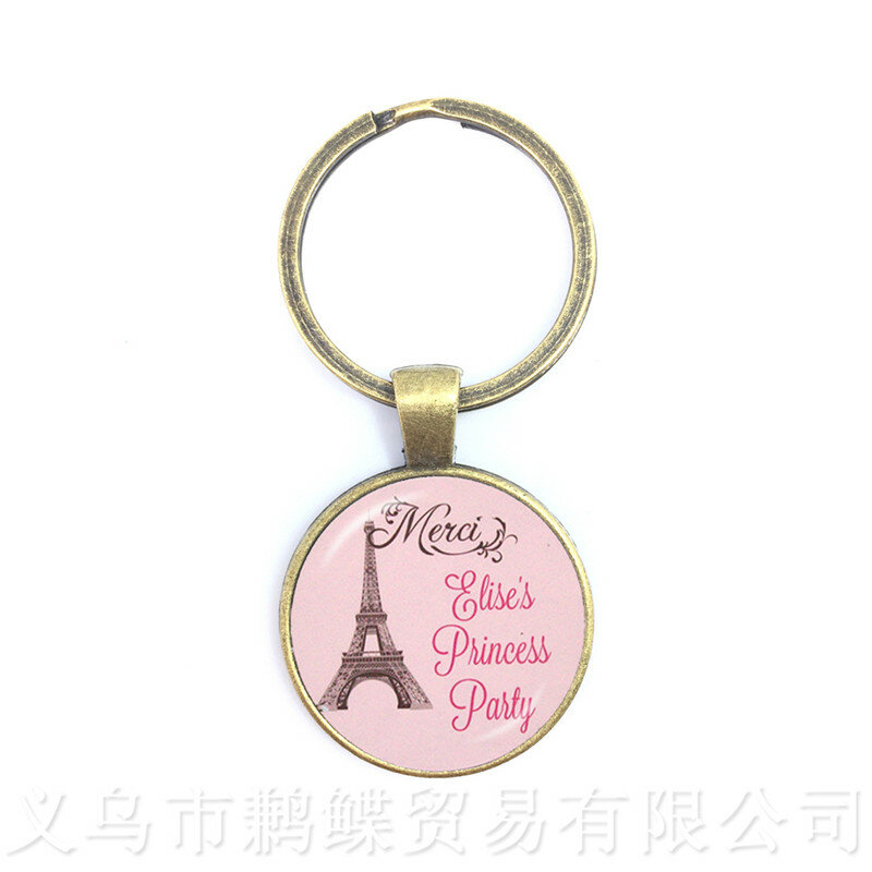 Hot!Merci Maitresse 25mm Glass Cabochon Car Keychain Classic Jewelry Pendant Keyring For Teacher's Day gift