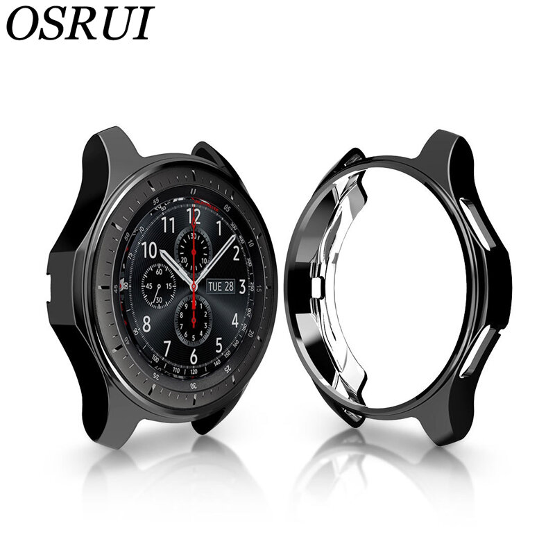 Gear S3 frontier case For samsung Galaxy Watch 46mm 42mm band strap cover soft TPU plated All-Around protective case shell frame