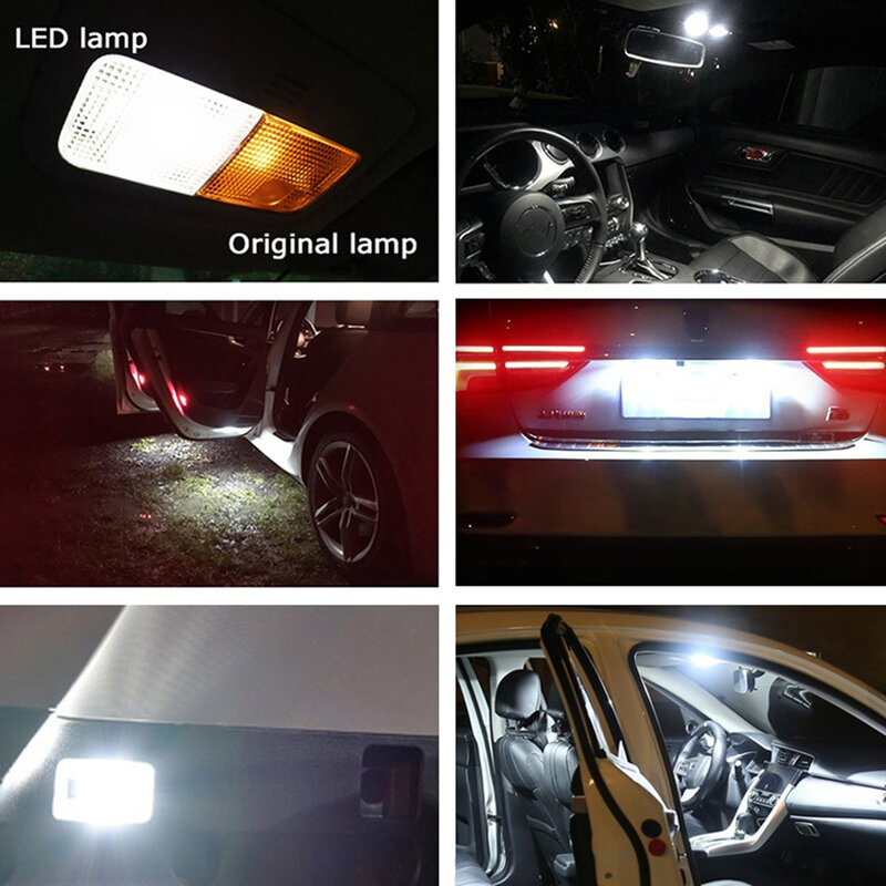 2x C5W LED  Bulb CANBUS 12V Festoon 31mm 36mm 41mm C10W Car Interior Light License Plate Reading Lamp 3030 SMD 6000K White 12V